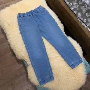 NWOT Uniqlo unisex soft jeans collection active wear, light blue